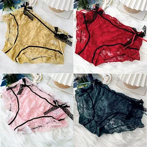 Men's bow lace plus size sexy underwear