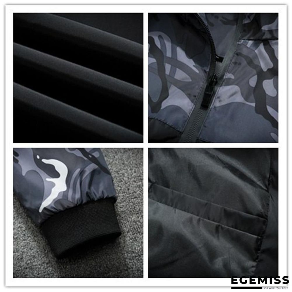 Men's Camouflage Military Casual Zipper Windbreaker Jackets Hooded Coats | EGEMISS