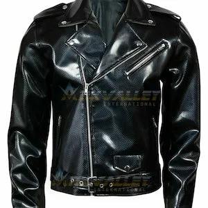 Pornhint Men Moto Jacket Black PVC Vinyl Jacket Stylish Motorcycle Jacket Punk Rock EMO Fetish Jacket Gothic handmade  A Quality