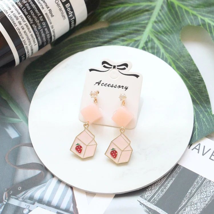 Cartoon Cute Yoghurt Earrings