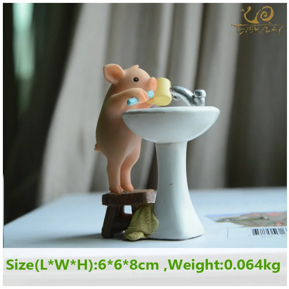 Everyday Collection Cute Pig Home Decoration Accessories Fairy Garden Miniature Animal Figurines Car Desktop Decor Birthday Gift
