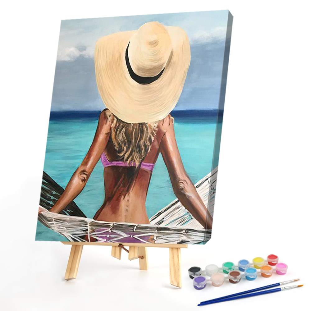 

40*50CM - Paint By Numbers - Girl On The Beach, 501 Original