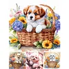 (Multi-Style)Flower Dog - Full Round Diamond Painting 30*30cm