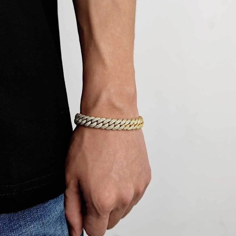 Hip-hop Geometric Copper Inlay Zircon Men’s Bracelets