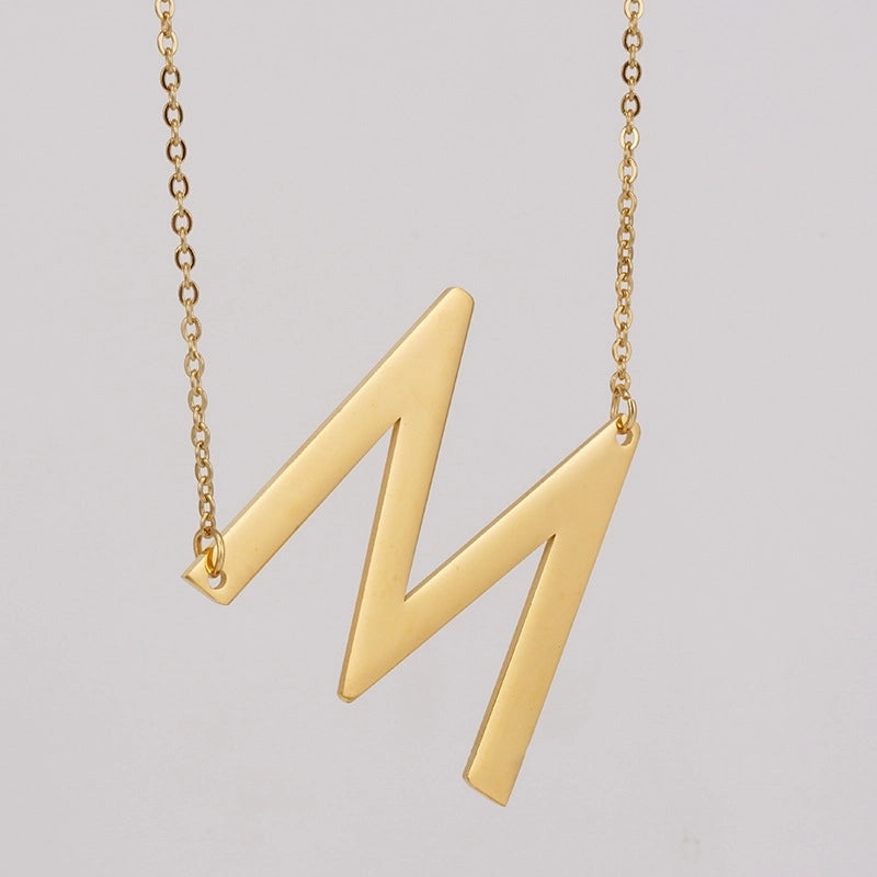 Minimalist Letter Stainless Steel Necklace Plating Stainless Steel Necklaces