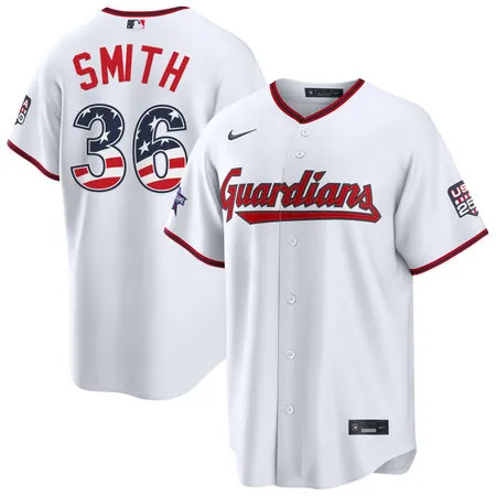 Youth Cleveland Guardians #36 Cade Smith Nike White 2026 All-Star Edition Stars & Stripes Stadium Jersey