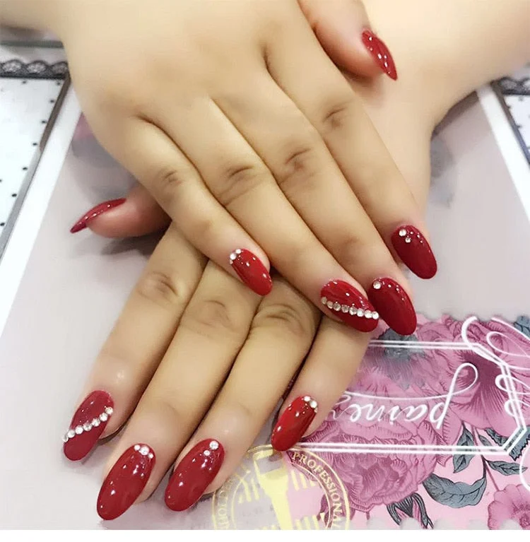 Fashion 24pc/set 10 Sizes Fake Nails Full Cover French False Nail Tips With Double-Sided Nail Adhesive Tab Press On Nails Art-Nail Inspo