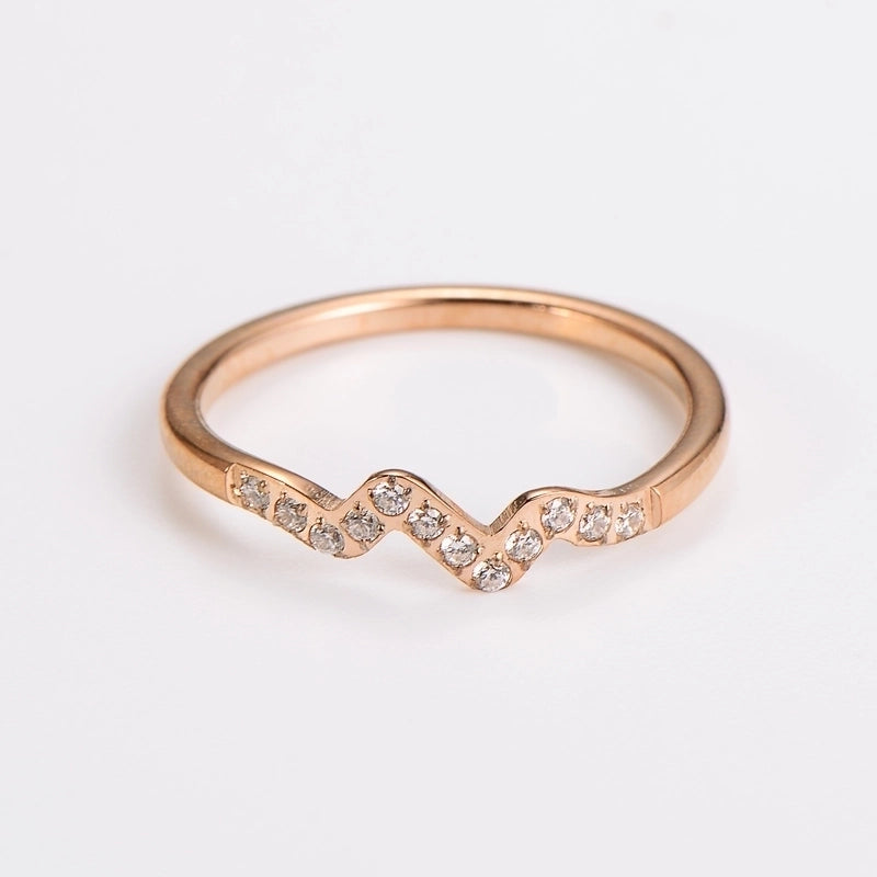 Casual Minimalist Classic Style Waves 304 Stainless Steel 18K Gold Plated Rose Gold Plated Rings