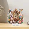 Acrylic Special Shape Flower Bird Diamond Painting Clock Ornaments Kit