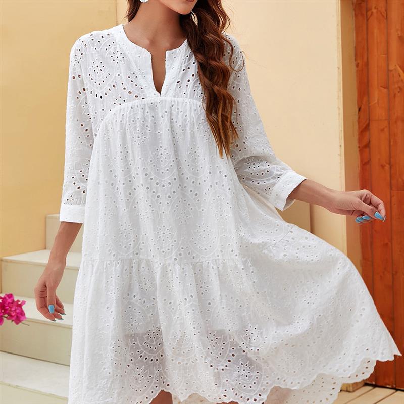 Mature Women's Summer New Three-quarter Sleeve Dress