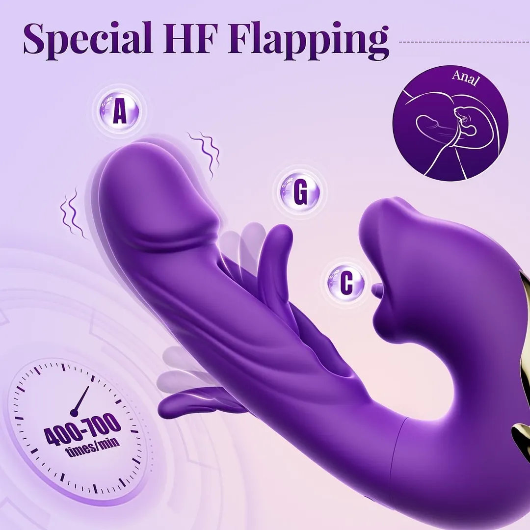Violet PulseWave Rabbit Massager &ndash; Tongue Motion
