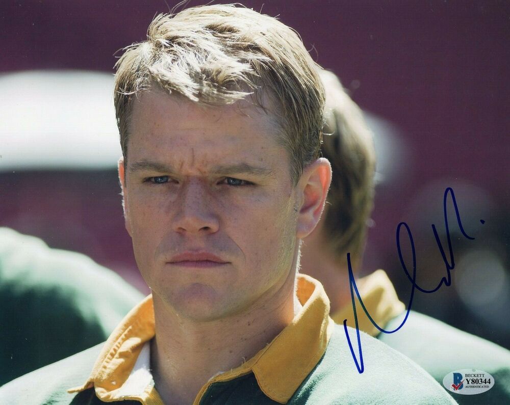 Matt Damon Signed 8x10 Photo Poster painting Invictus Francois w/Beckett Y80344