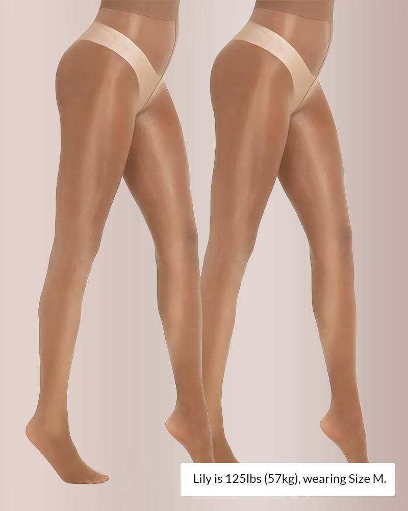 Ultra Sheer High-Waist Glossy Tights (2 Pack)