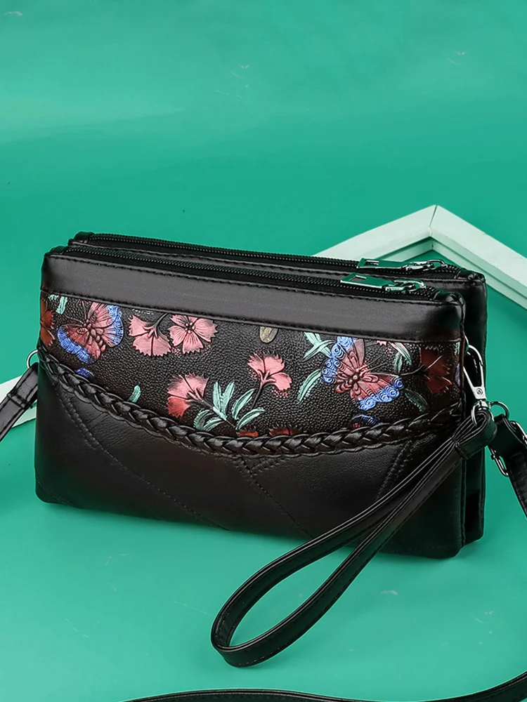 Floral Patch Braid Details Handbag Crossbody Bag