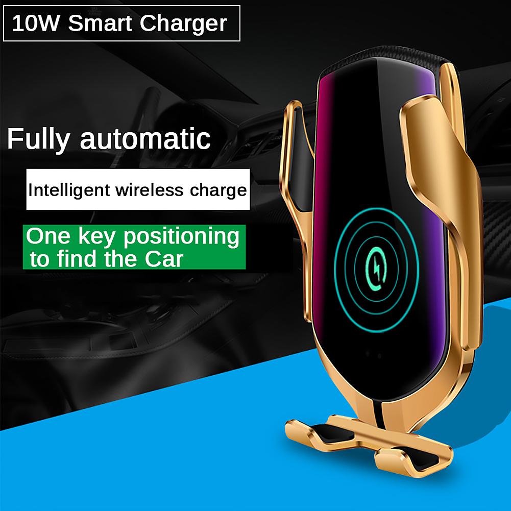 R1 10W Wireless Infrared Sensor Car Charger Phone Holder with GPS (Gold) от Cesdeals WW