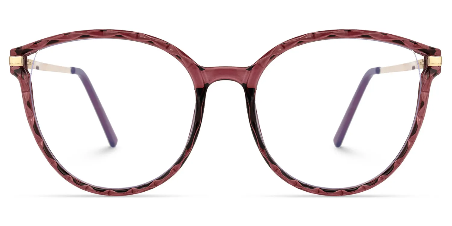 Rosita Blumenmuster-Rot Cateye Brille Blumenmuster-Rot