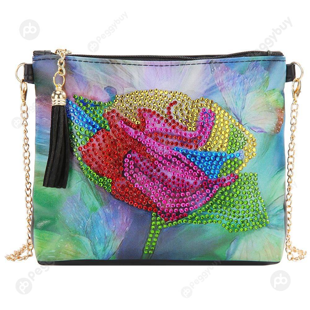 

Flower-DIY Creative Diamond Wristlet Bag, 501 Original