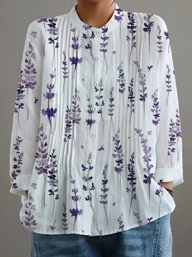 Women's Retro Floral Art Print Casual Shirt 