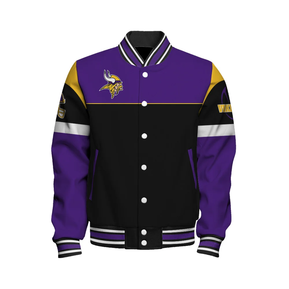 Minnesota Vikings National Football League 2024 -25 Feel The Power Unisex Varsity Jacket