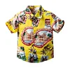 Kid Boy Baby Beach Breeze Print Shirt Shorts 2 Pcs Sets