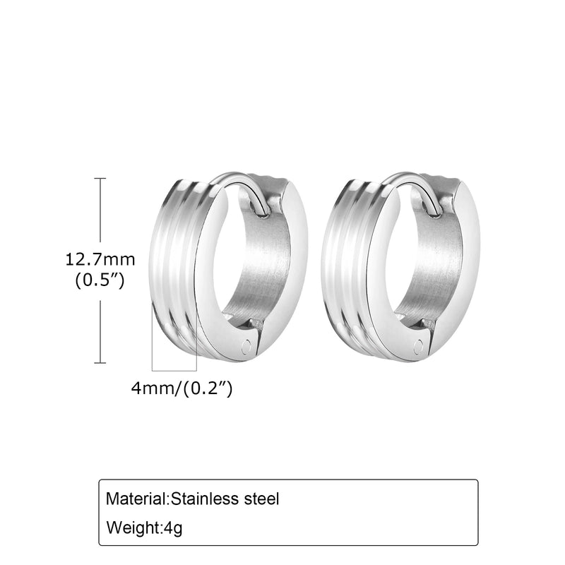 1 Pair Basic Minimalist Solid Color Polishing 201 Stainless Steel Earrings