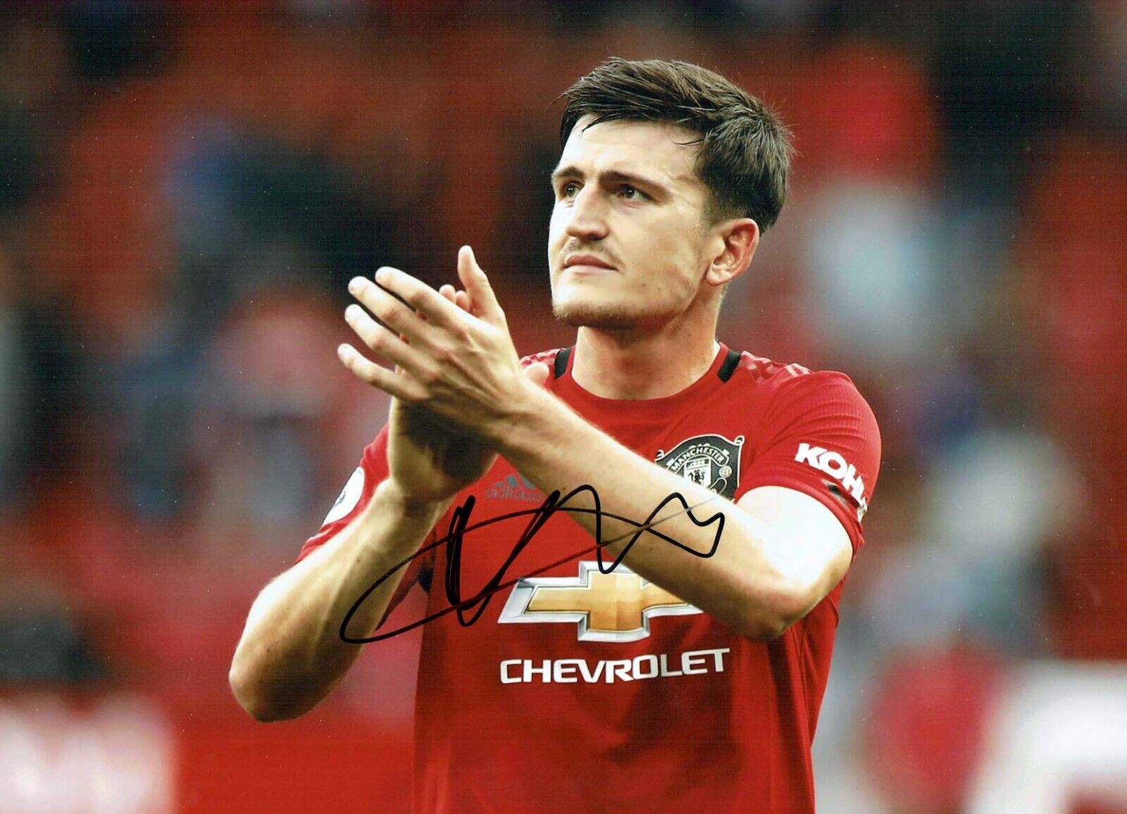 Harry MAGUIRE Signed Autograph 16x12 Photo Poster painting 5 AFTAL COA Manchester United Man Utd