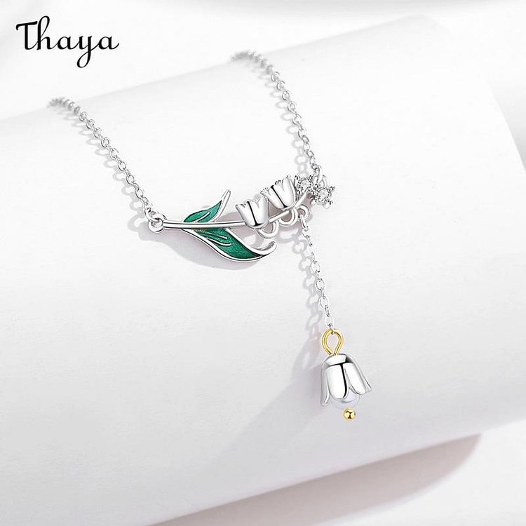 Thaya 925 Silver Lily Of The Valley  Necklace