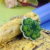 Full Bead Embroidery Keychain Lucky Leaf Printed Craft Gifts(4.5x4.5cm)