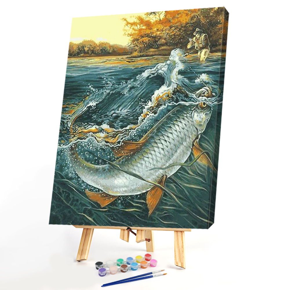 

40*50CM Paint By Numbers-Perfect Fishing, 501 Original