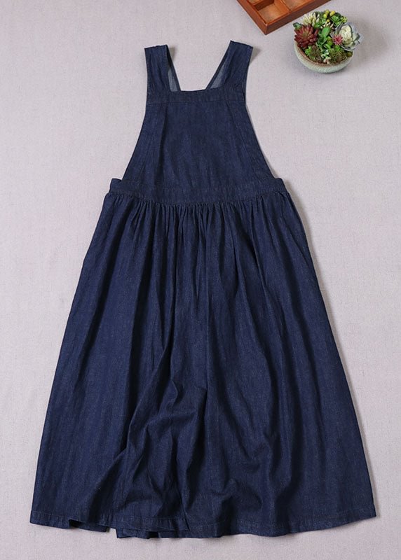 Boutique Blue Cinched Pockets denim Mini Dresses Spring CK613- Fabulory