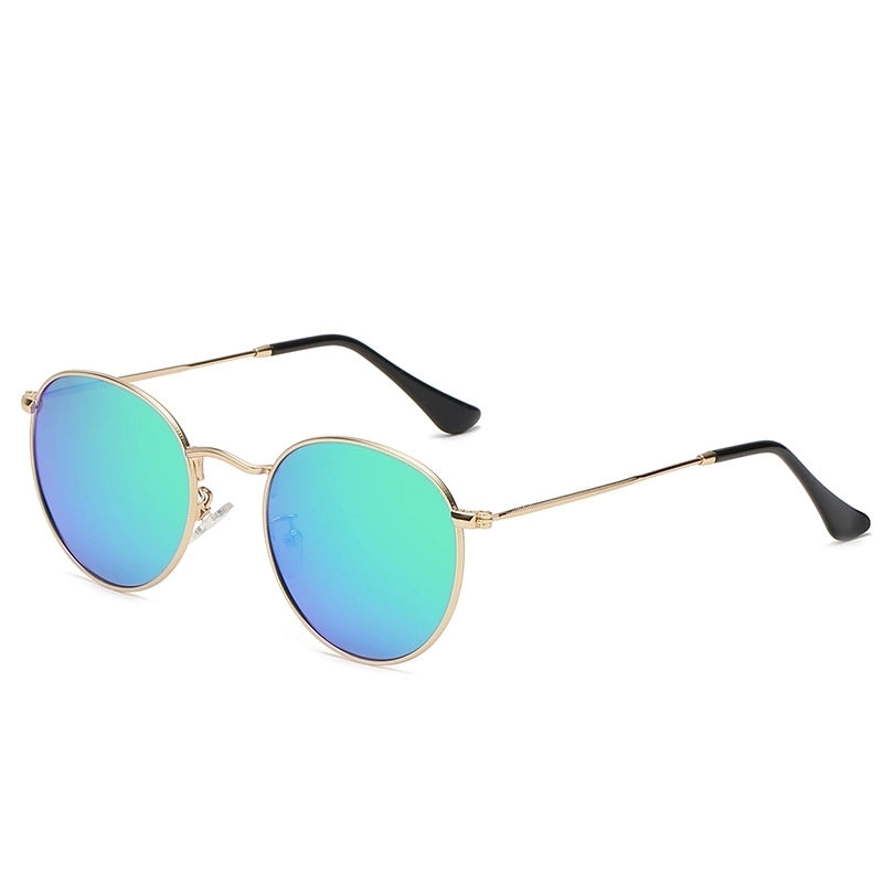 Retro Solid Color Tac Round Frame Full Frame Women’s Sunglasses