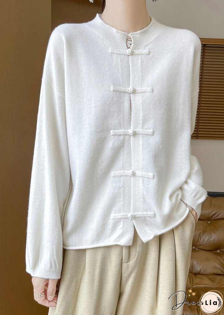 Purple Cozy Woolen Knit Coat O Neck Long Sleeve