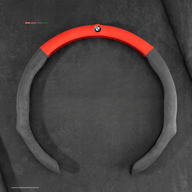 Suede leather steering wheel cover keeps hands warm in winter and won't freeze your hands