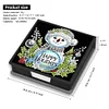 Diamond Painting Snowman Leather Notecard Box Gem Art Sticky Note Holder