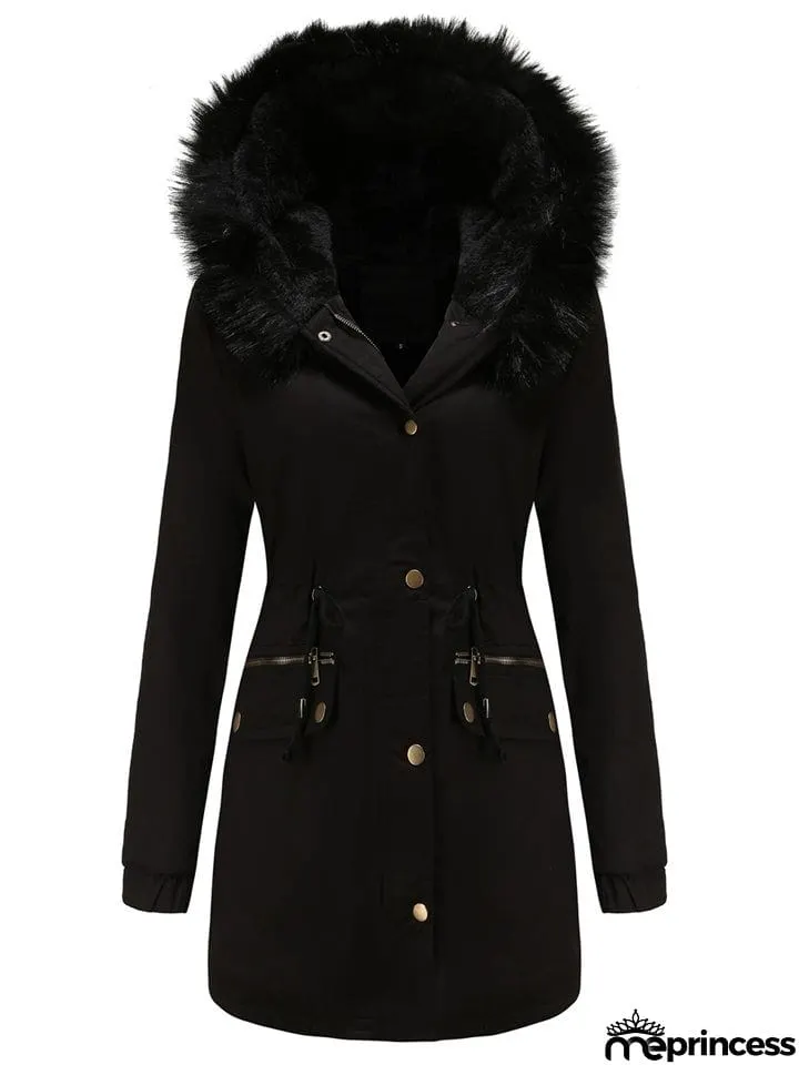 Women's Fleece Hooded Extra Warm Thicken Parka Coats