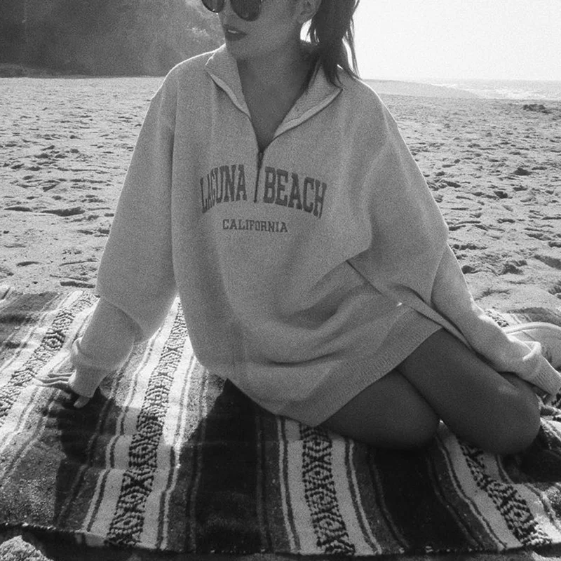 Women Vintage Long-sleeved Printed Sweatshirt