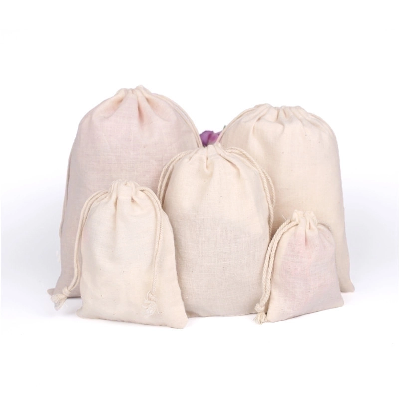 Minimalist Solid Color Cotton Jewelry Packaging Bags