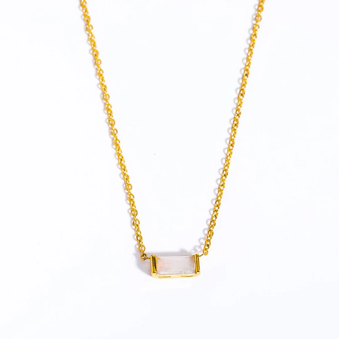Women's Square Crystal Pendant Necklace