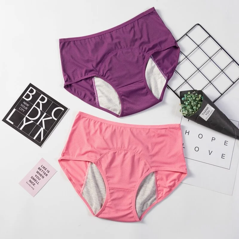 Menstrual Panties Women Sexy Pants Leak Proof Incontinence Underwear Period Proof Cotton High Waist Warm Female Briefs 2/3PCS