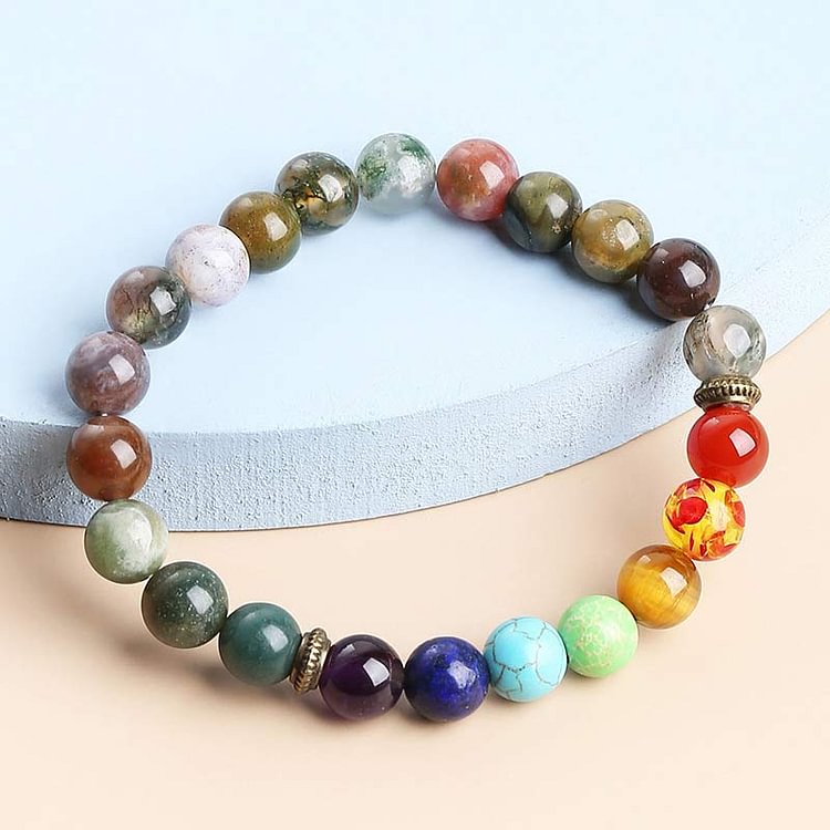 Natural Chakra Color Stone Healing Bracelet