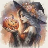 Pumpkin Witch-11CT Stamped Cross Stitch 50*50cm/19.69*19.69in