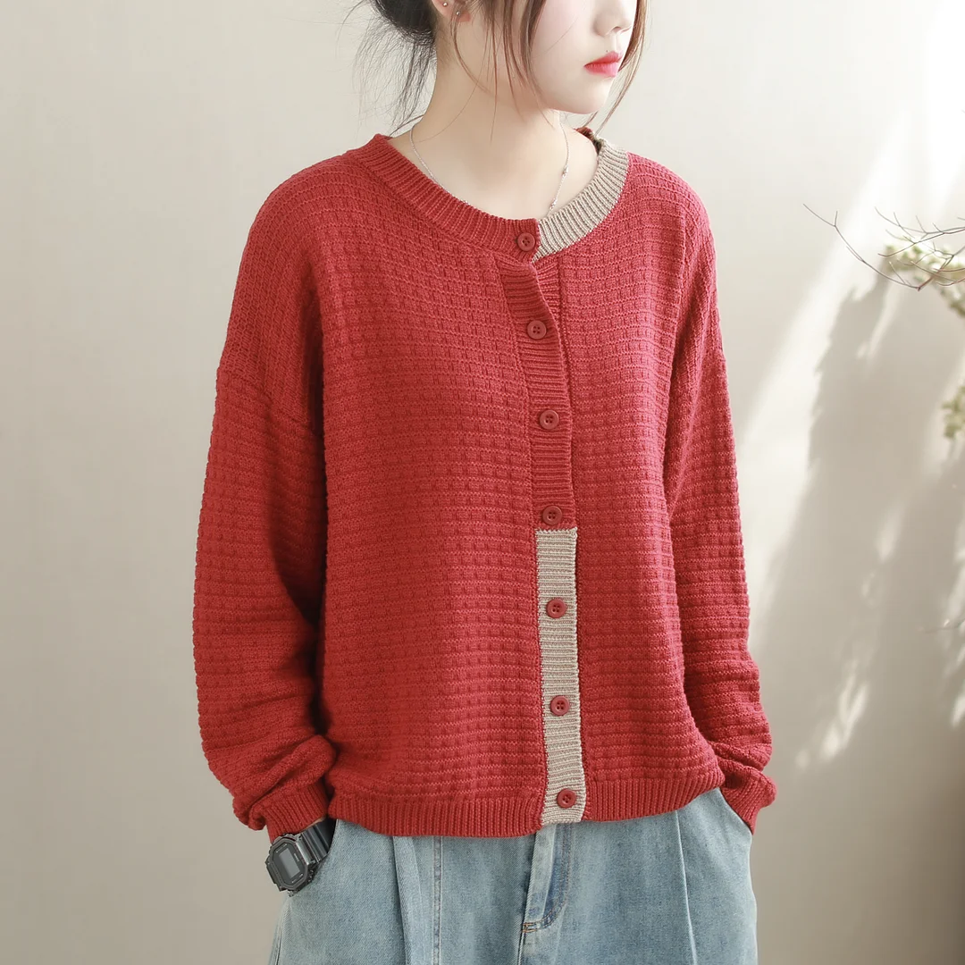 Chicfifth Sweater Women Winter Long Sleeve High Quality Autumn Vintage Top Knitted Cardigan