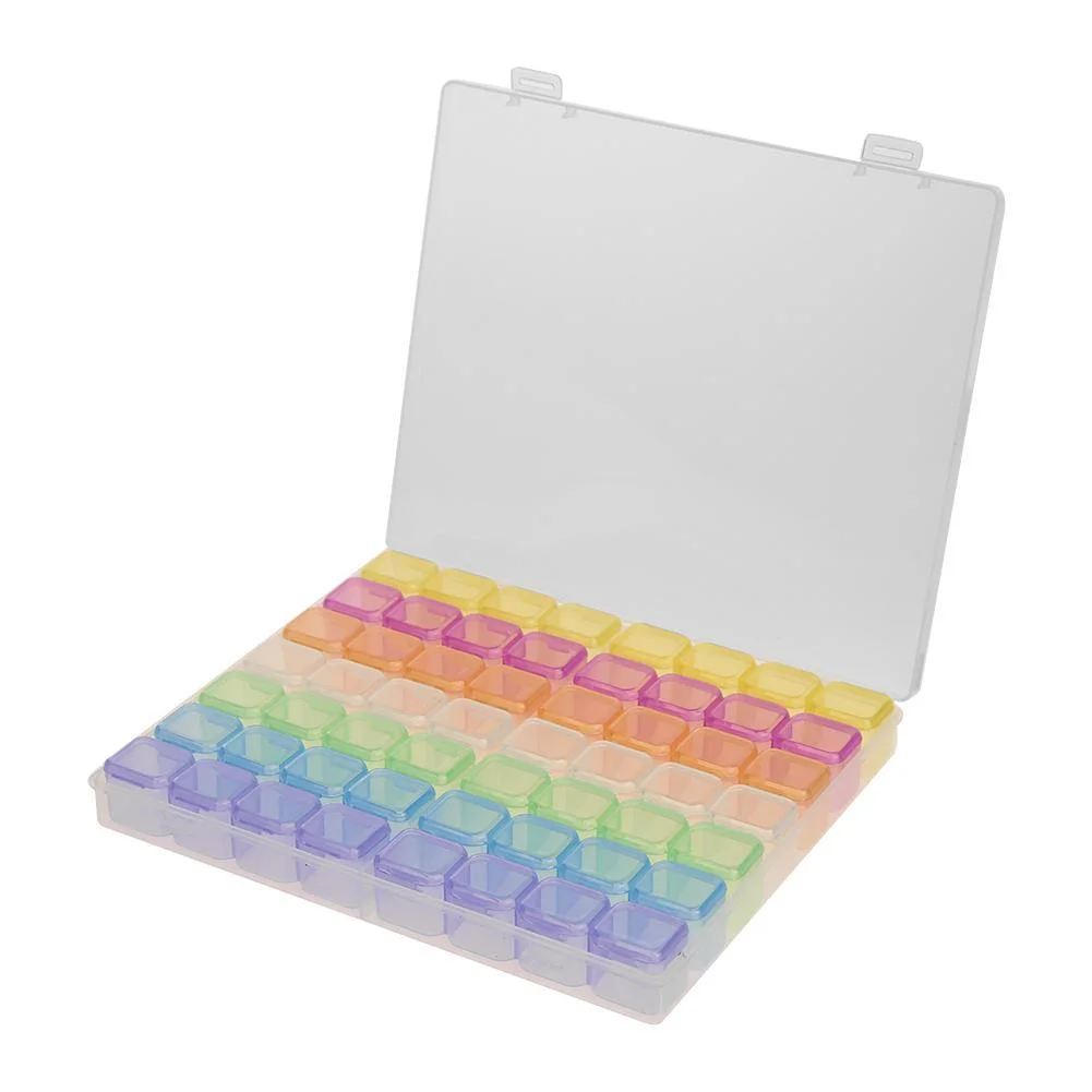 56 Grids Bead Storage Box for Nail Art Jewelry Case Holder (Multicolor)