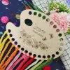 DIY Embroidered Hollow Thread Board Wooden Home Cross Stitch Sewing Tool