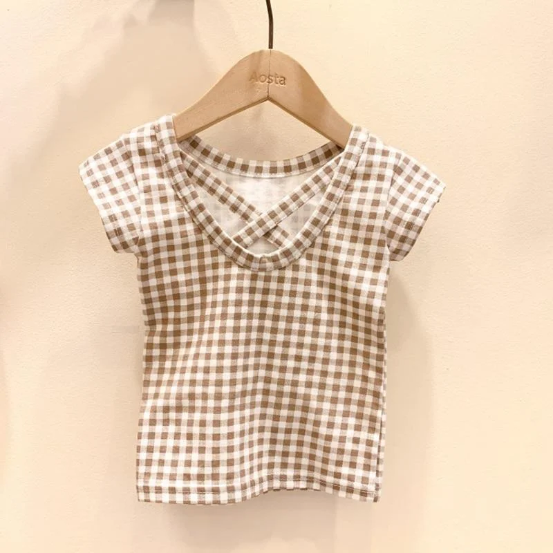 Korean Style 2020 Summer Toddlers Girls Cotton Shirts Ruffles Collar Puff Sleeve Baby Kids Tops Cute Blouses Infants Clothes