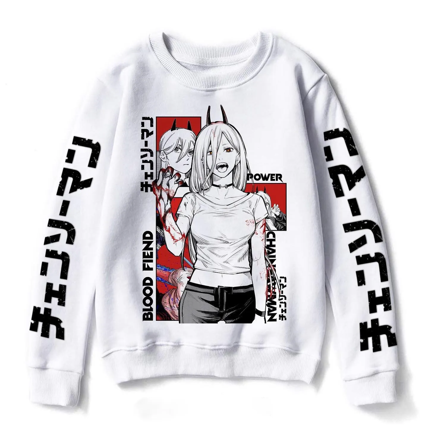 Chainsaw Man Cotton Unisex Crew Neck Anime Sweatshirt
