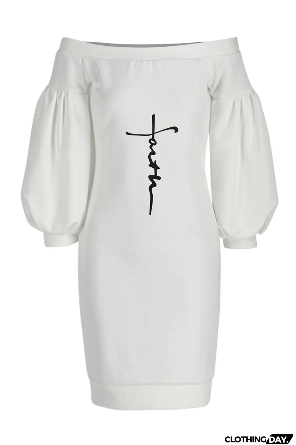 Red Fashion Casual Print Backless Off the Shoulder Dresses