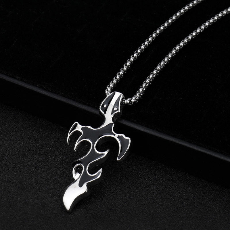 Hip-Hop Vintage Style Animal Letter Alloy Titanium Steel Plating Men’s Pendant Necklace Men Pendant Necklaces