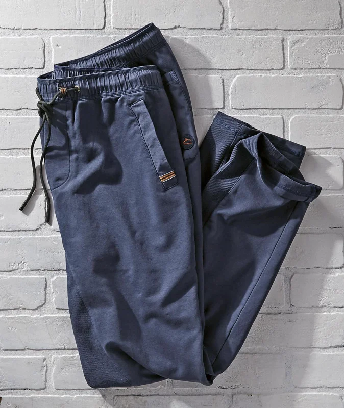Cotton linen men's solid color casual pants