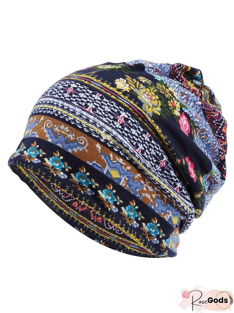 Women Vintage Paisley All Season Printing Breathable Commuting Polyester Cotton Turban Regular Hats